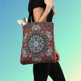 Digital Mandala Red and White Tygkasse