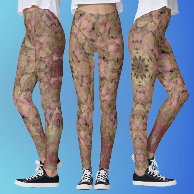 Digital Mandala Red Gult och Brown Leggings (Skapare uppladdad)