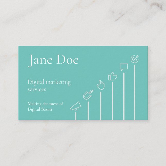Digital Marketing Expert Business Card Template Visitkort (Framsida)