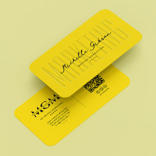 Digital Marknadsföring Agency Gult Modern Monogram Visitkort