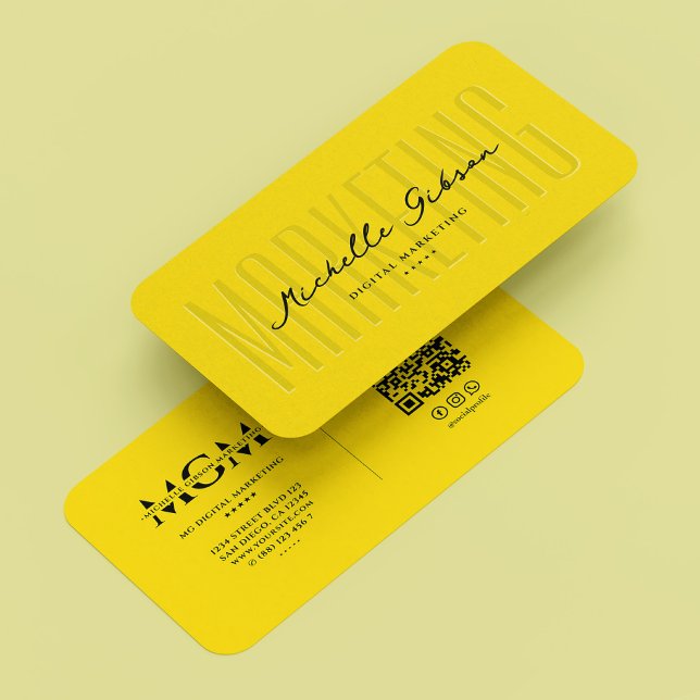Digital Marknadsföring Agency Gult Modern Monogram Visitkort (Digital Marketing Agency Yellow Modern Monogram Business Card
)