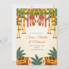 Digital Mehndi inbjudan Digital Dholki-inbjudninga