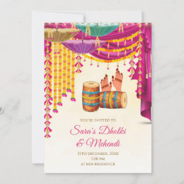 Digital Mehndi-inbjudan & Mendhi Night-inbjudan, D Inbjudningar