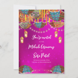 Digital Mehndi-inbjudningar & Mehndi-inbjudan Inbjudningar