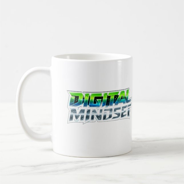 Digital Mindset Futuristisk Tech Kaffe Mugg (Vänster)