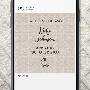 Digital minimalist linne lyx baby nyheter meddelande