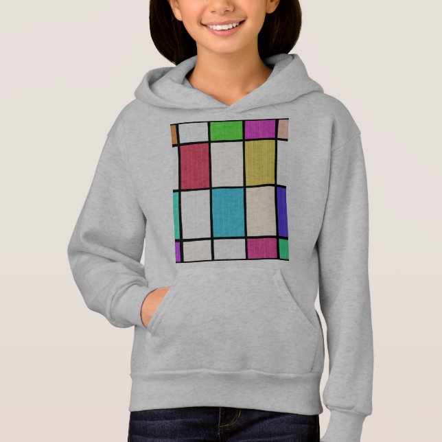 Digital Mondrian-stil Grafisk Design Abstraktion T Shirt (Framsida)