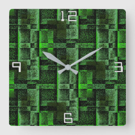 Digital montering av Grönt Simulate Granite Marble Fyrkantig Klocka