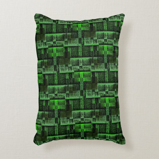 Digital montering av Grönt Simulate Granite Marble Prydnadskudde (Framsidan(Vertikal))