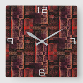 Digital montering av Red Granite Marble Fyrkantig Klocka