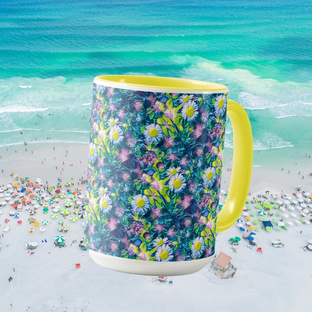 Digital Nature Floral, Daisy  Blues Mugg (Skapare uppladdad)