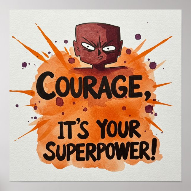 Digital nedladdning - Courage Superpower Art. Poster (Framsidan)