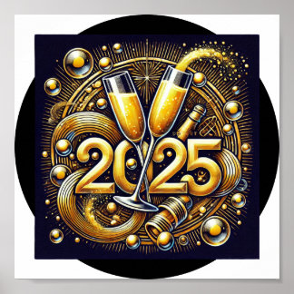 Digital nedladdning i Lycklig 2025 - Perfekt för D Poster