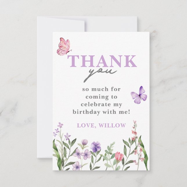 Digital nedladdning Små Vilda Blomma Tacksaker  Inbjudningar (Framsida)