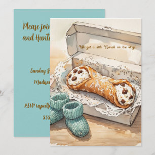 Digital nedladdningsinbjudan för Little Cannoli Ba Inbjudningar