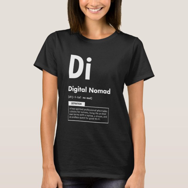 Digital Nomad-definition - Lustigt framgångsrikt H T Shirt (Framsida)