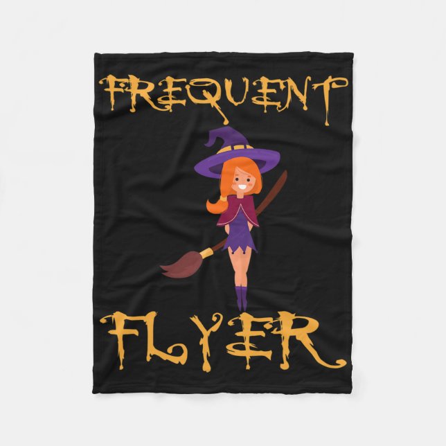 Digital Nomad Frequent Flyer Halloween Witch Fleecefilt (Framsidan)