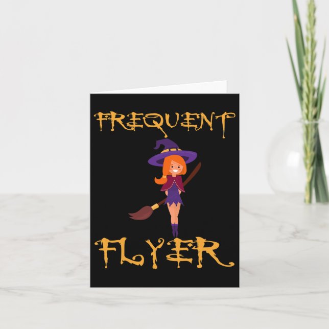Digital Nomad Frequent Flyer Halloween Witch Kort (Framsida)