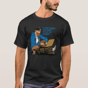 Digital nomad stil för distansarbete och världshan t shirt
