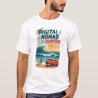 Digital Nomad Surfer Beach T Shirt