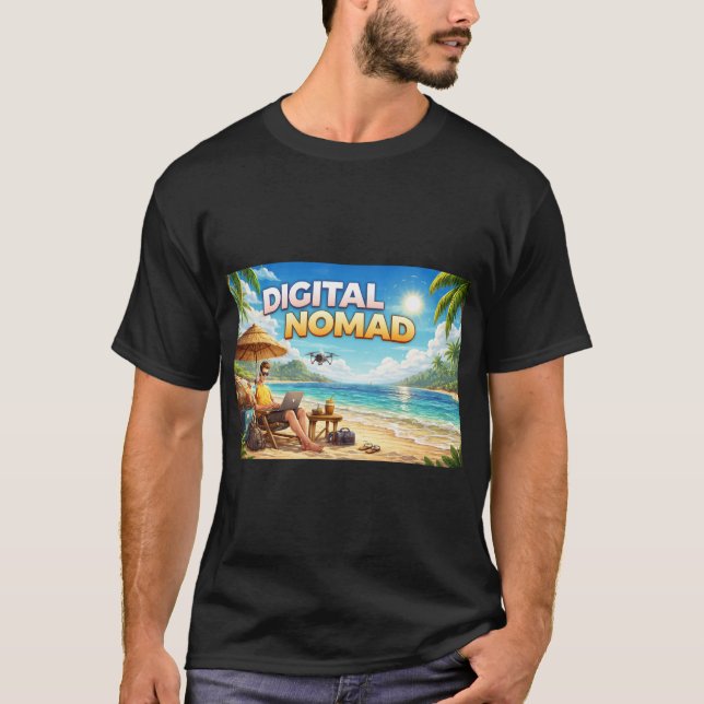 Digital nomad t shirt (Framsida)