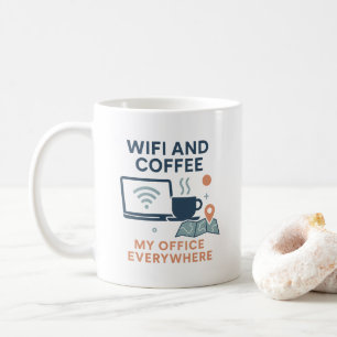 Digital Nomad Tröja - Distansarbetare Kaffeälskare Kaffemugg
