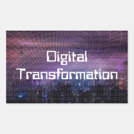 Digital omvandling för företag rektangulärt klistermärke