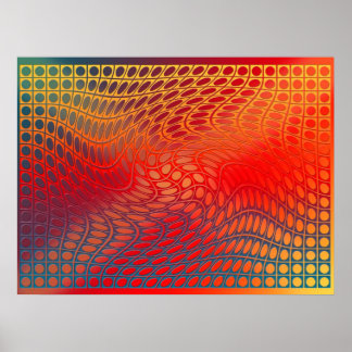 Digital Op-art - Teknisk dans Poster