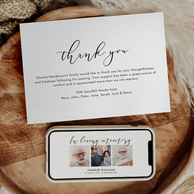 Digital or Printed Loving Memory Funeral Thank You Kort (Skapare uppladdad)