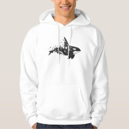 Digital Orca-upplösning - Cyber Ocean Series Hoodie