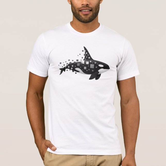 Digital Orca-upplösning - Cyber Ocean Series T Shirt (Framsida)
