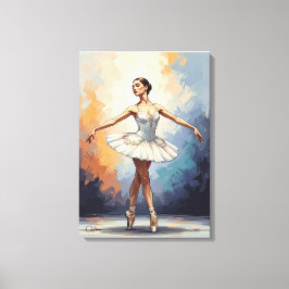 Digital Painting of a Ballerina – Elegant Dance Canvastryck