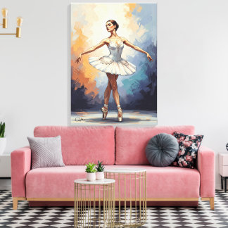 Digital Painting of a Ballerina – Elegant Dance Canvastryck