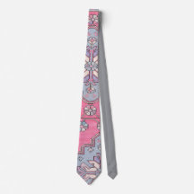 Digital Paisley Tie Rosa Grått