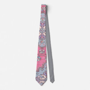 Digital Paisley Tie Rosa Grått Slips