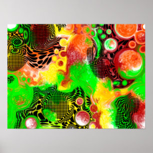 Digital Pour Painting Fluid Art Poster
