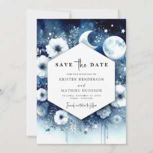 Digital Printable Moonlit Bröllop Spara Datumet