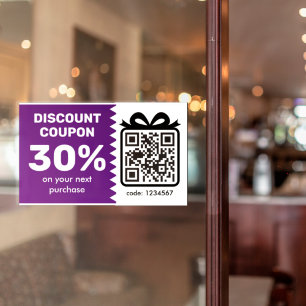 Digital rabatt med QR-kod och Logotyp Klistermärken