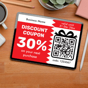Digital rabattkupong med QR-kod logotyp lila Kort