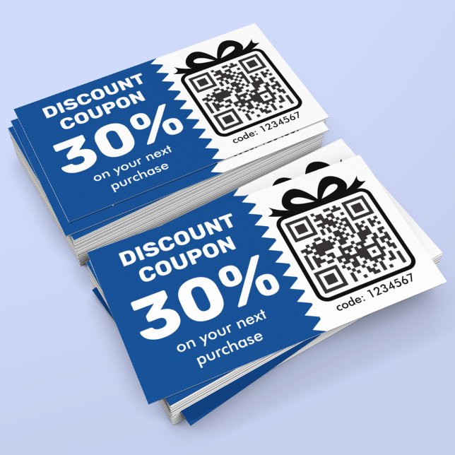 Digital Rabattkupong med QR-Logotyp Blue Rabattkort (Skapare uppladdad)