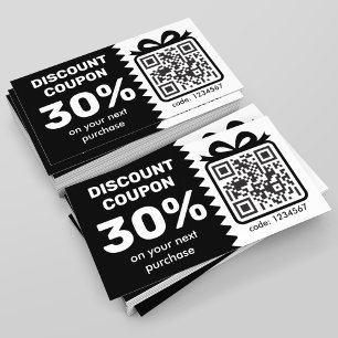 Digital Rabattkupong med svart QR-Logotyp Rabattkort