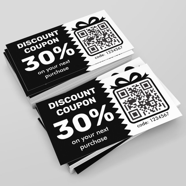 Digital Rabattkupong med svart QR-Logotyp Rabattkort (Skapare uppladdad)