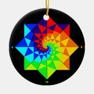Digital Rainbow Spiral Necklace eller Julgransprydnad Keramik