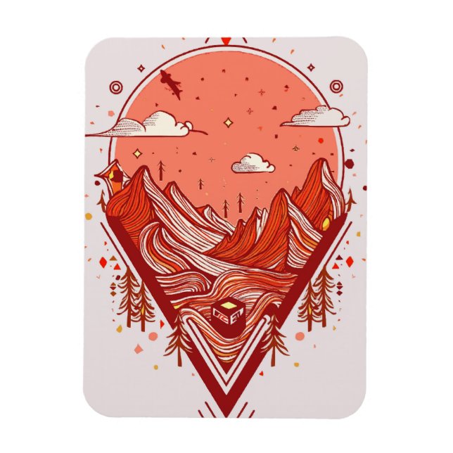 Digital Realms: Abstraktens Virtuella verklighet Magnet (Vertikal)