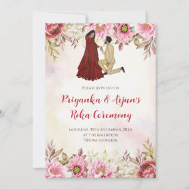 Digital Ring Ceremony inbjuden indiska Förlovninge Inbjudningar