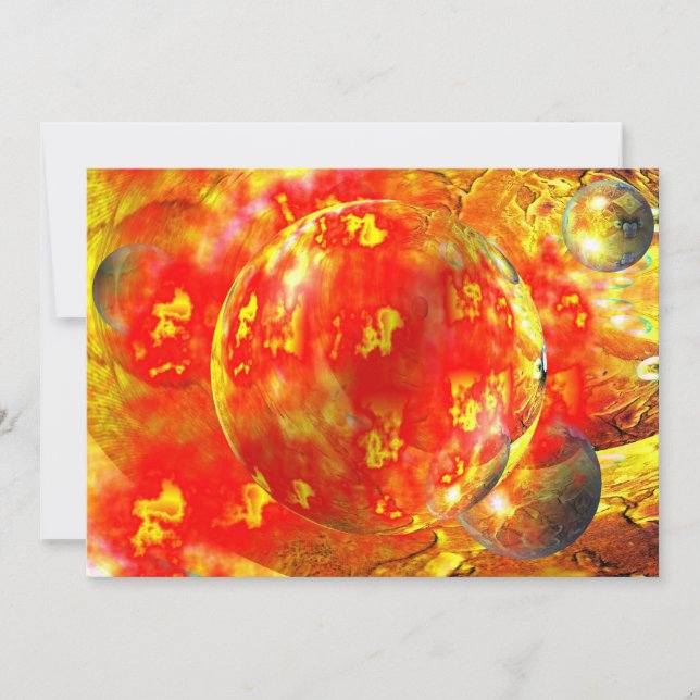 Digital röd abstrakt inbjudan (Framsida)