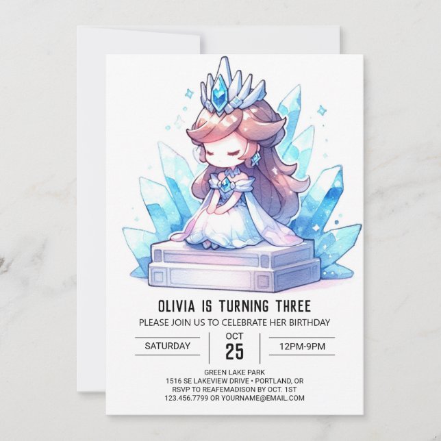 Digital Royal Princess Birthday Inbjudningar (Framsida)