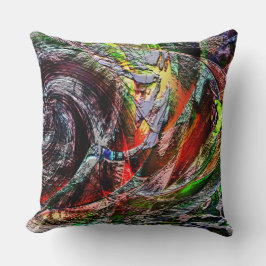 Digital ruins struktur över röd till gult övertoni kudde