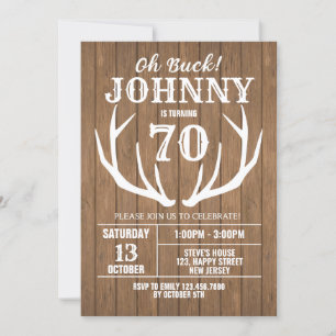 Digital Rustic Hjort Birthday-inbjudan. Buck! Inbjudningar