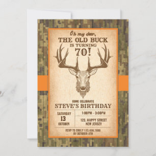 Digital Rustic Hjort Birthday-inbjudan Inbjudningar